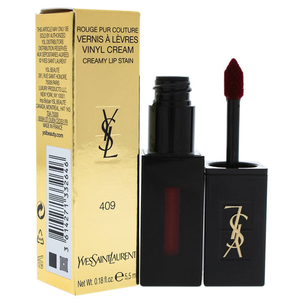 Yves Saint Laurent Vinyl Cream Lip Stain - 409 Burgundy Vibes by Yves Saint Laurent for Women - 0.18 oz Lip Gloss