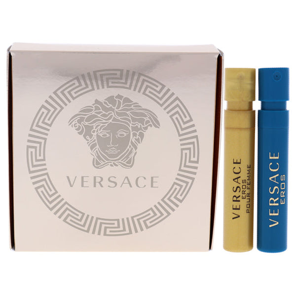 Versace Versace Eros by Versace for Unisex - 2 Pc Mini Gift Set 1ml Pour Femme EDP Spray, 1ml Pour Homme EDT Spray