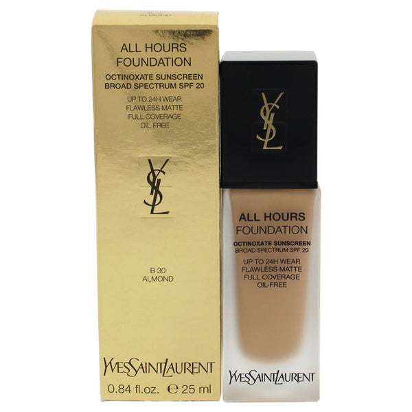 Yves Saint Laurent All Hours Foundation SPF 20 - B30 Almond by Yves Saint Laurent for Women - 0.84 oz Foundation