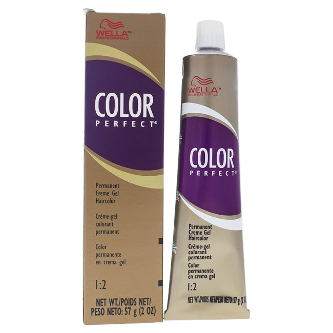 Wella Color Perfect Permanent Creme Gel Hair Color - 4RV Medium Red Violet Brown by Wella for Unisex - 2 oz Hair Color