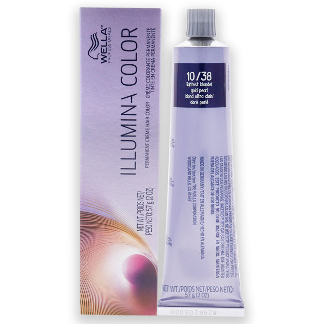 Wella Illumina Color Permanent Creme Hair Color - 10 38 Lighest Blonde ...