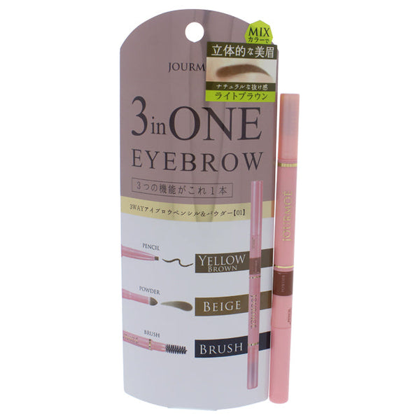 Jourmoe 3 In One Eyebrow - 01 Light Brown by Jourmoe for Women - 1 Pc Eyebrow