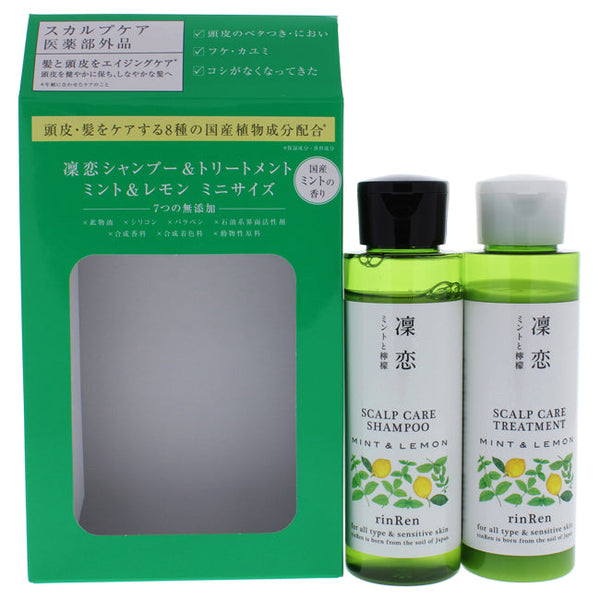 RinRen Mint and Lemon Duo by RinRen for Unisex - 2 Pc 3.4oz Shampoo, 3.4oz Treatment