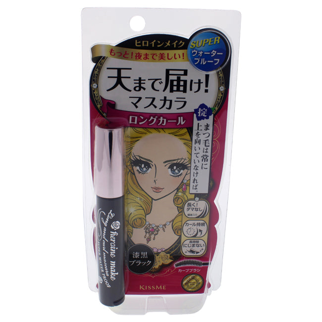 KISS ME Heroine Make Long and Curl Mascara Super Waterproof - 01 Super Black by Kiss Me for Women - 0.21 oz Mascara