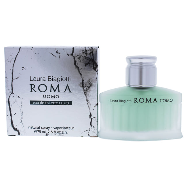 Laura Biagiotti Roma Uomo Cedro by Laura Biagiotti for Men - 2.5 oz EDT Spray