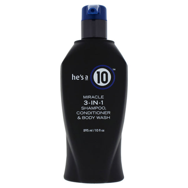 Its A 10 He Is A Miracle 3-In-1 by Its A 10 for Men - 10 oz Shampoo, Conditioner and Body Wash