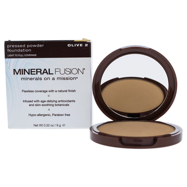 Mineral Fusion Pressed Powder Foundation - 02 Olive by Mineral Fusion for Women - 0.32 oz Foundation