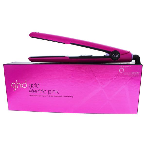 GHD Electric Pink Gold Styler Flat Iron by GHD for Unisex - 1 Inch Flat Iron