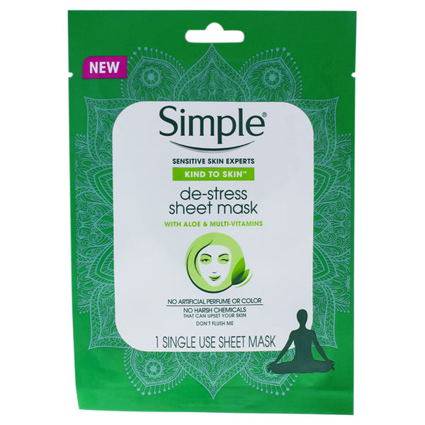 Simple Kind to Skin De-Stress Sheet Mask by Simple for Women - 1 Pc Mask