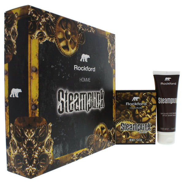 Rockford Steampunk by Rockford for Men - 2 Pc Gift Set 3.4oz EDT Spray, 3.4oz After Shave Balm