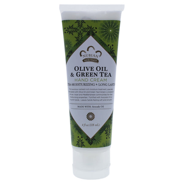 Nubian Heritage Olive Oil and Green Tea Hand Cream by Nubian Heritage for Unisex - 4 oz Cream
