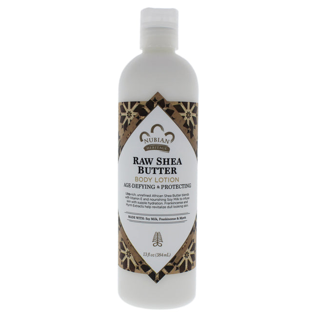 Nubian Heritage Raw Shea Butter Body Lotion by Nubian Heritage for Unisex - 13 oz Body Lotion