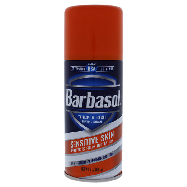 Barbasol Sensitive Skin Thick Rich Shaving Cream by Barbasol for Men - 7 oz Shaving Cream