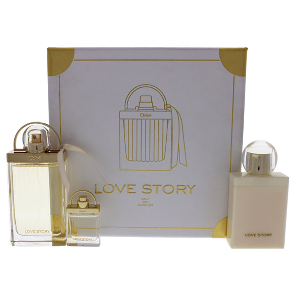 Chloe Love Story by Chloe for Women - 3 Pc Gift Set 2.5oz EDP Spray, 7.5ml EDP Spray, 3.4oz Perfumed Body Lotion
