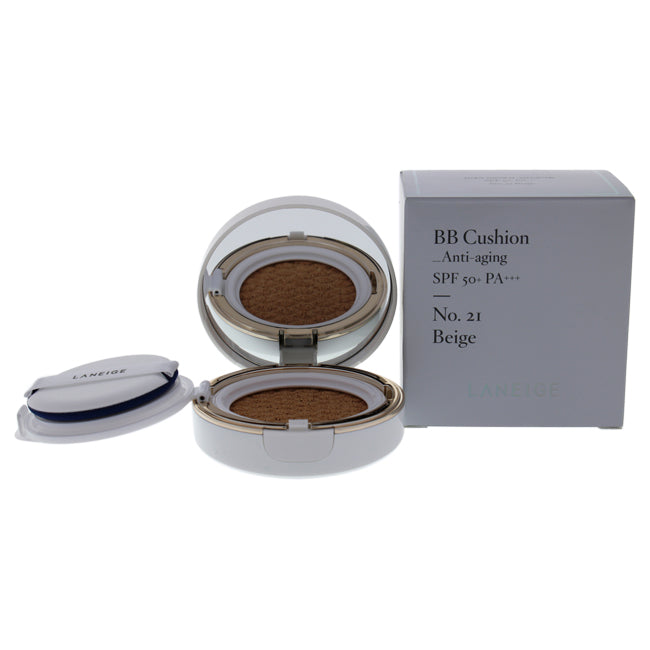 Laneige BB Cushion Anti-Aging Foundation SPF 50 - 21 Beige by Laneige for Women - 2 x 0.5 oz Foundation