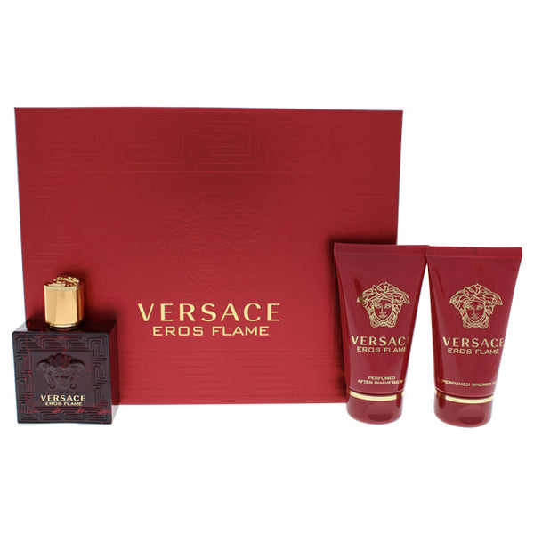 Versace Eros Flame by Versace for Men - 3 Pc Gift Set 1.7oz EDP Spray, 1.7oz Shower Gel, 1.7oz After Shave Balm