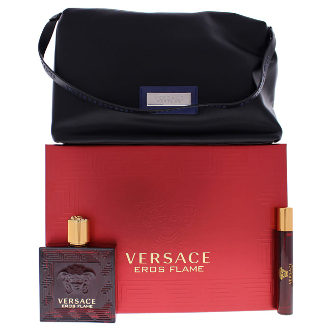 Versace Eros Flame by Versace for Men - 3 Pc Gift Set 3.4oz EDP