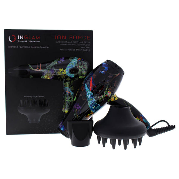 Inglam Ion Force Super Heat and Air Flow Hair Dryer - HDA 1970F Flower Powder by Inglam for Unisex - 1 Pc Hair Dryer