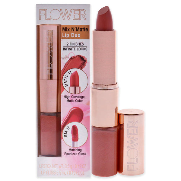 Flower Beauty Mix N Matte Lip Duo - LD1 Melon Kiss by Flower Beauty for Women - 1 Pc 0.12oz Lipstick, 0.19oz Lip Gloss