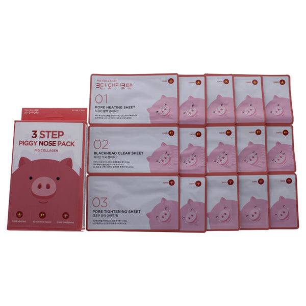 Flower Beauty Pig Collagen 3 Step Nose Pack by Flower Beauty for Women - 5 Pc Treatment