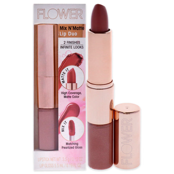 Flower Beauty Mix N Matte Lip Duo - LD2 Honey Nude by Flower Beauty for Women - 1 Pc 0.12 oz Lipstick, 0.19 oz Lip Gloss
