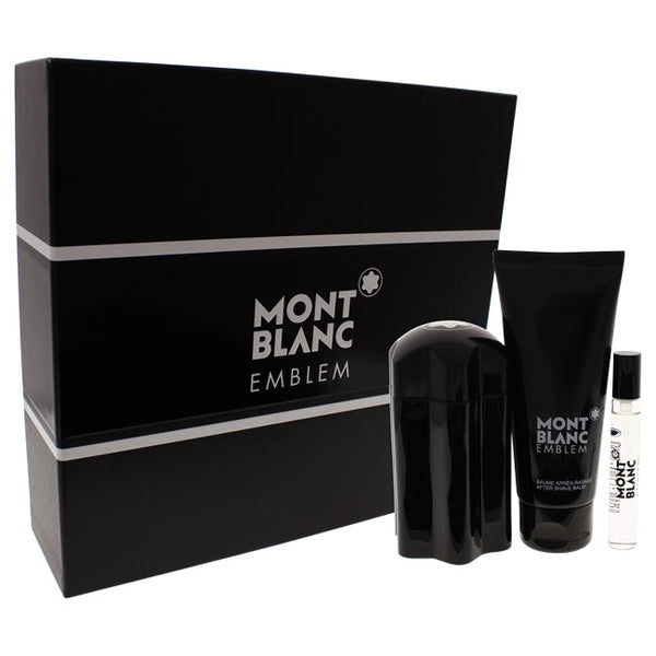 Mont Blanc Mont Blanc Emblem by Mont Blanc for Men - 3 Pc Gift Set 3.3oz EDT Spray, 0.25oz EDT Spray, 3.3oz After Shave Balm