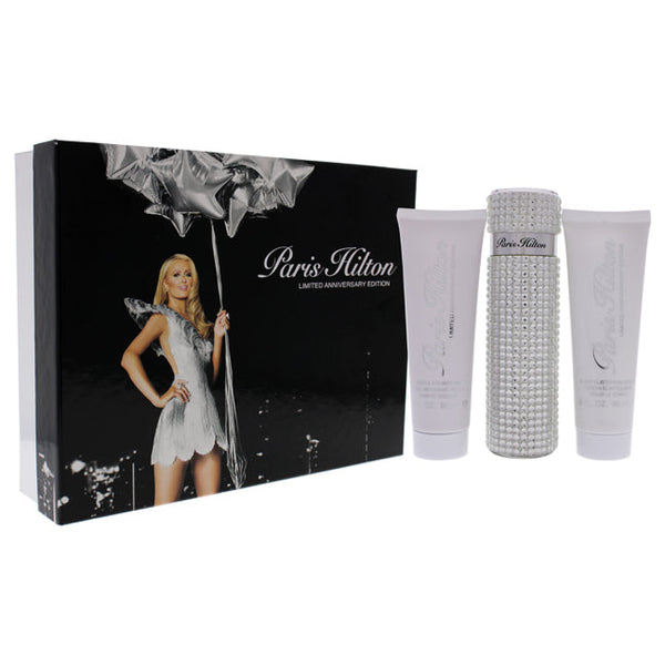 Paris Hilton Paris Hilton Anniversary Edition by Paris Hilton for Women - 3 Pc Gift Set 3.4oz EDP Spray, 3oz Body Glistening Lotion, 3oz Bath and Shower Gel