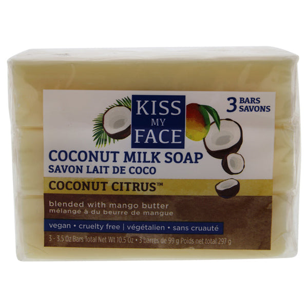 Kiss My Face Pure Coconut Milk Bar Soap by Kiss My Face for Unisex - 3 x 3.5 oz Soap