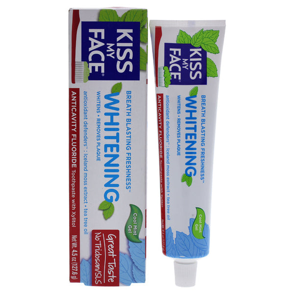 Kiss My Face Whitening Anticavity Fluoride Toothpaste - Cool Mint Gel by Kiss My Face for Unisex - 4.5 oz Toothpaste
