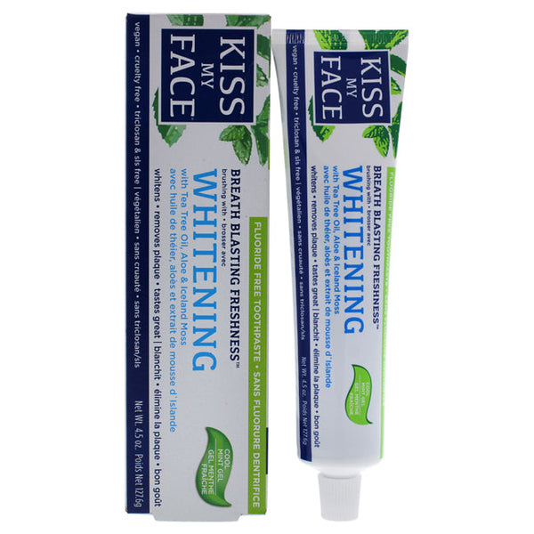 Kiss My Face Whitening Fluoride-Free Toothpaste - Cool Mint Gel by Kiss My Face for Unisex - 4.5 oz Toothpaste