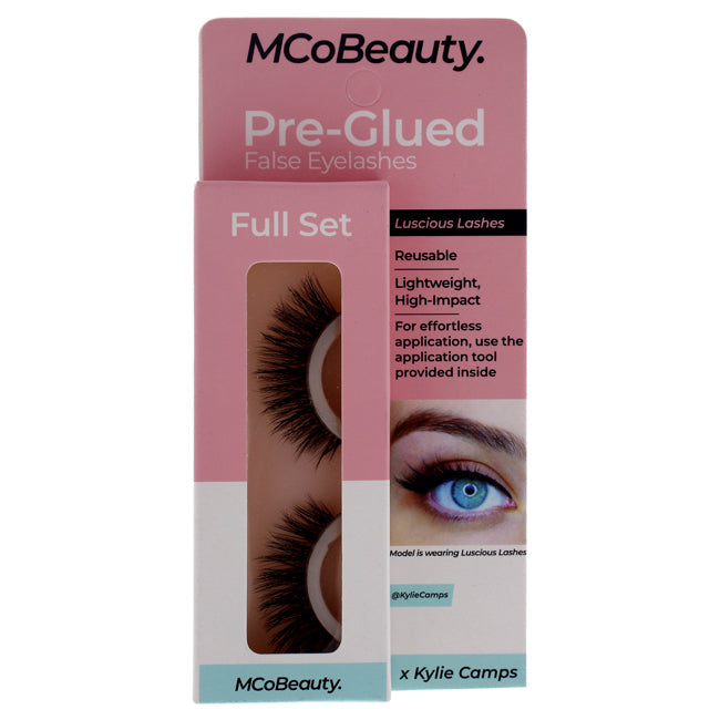 MCoBeauty Pre-Glued False Eyelashes Luscious Lashes - Full Set by MCoBeauty for Women - 1 Pair Eyelashes