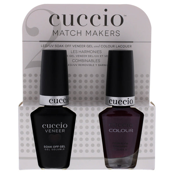 Cuccio Match Makers Set - Lying Around by Cuccio for Women - 2 Pc 0.44oz Veneer Soak Off Gel Nail Polish, 0.43oz Colour Nail Polish