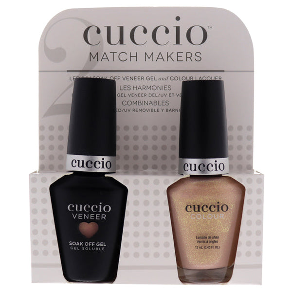 Cuccio Match Makers Set - Los Angeles Luscious by Cuccio for Women - 2 Pc 0.44oz Veneer Soak Off Gel Nail Polish, 0.43oz Colour Nail Polish