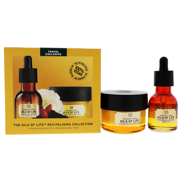 The Body Shop Oils Of Life Skincare Collection by The Body Shop for Unisex - 2 Pc 1oz Intensely Revitalising Facial Oil, 1.7oz Intensely Revitalising Facial Cream