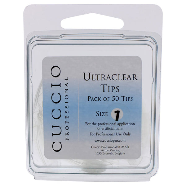 Cuccio Pro Ultraclear Tips - 1 by Cuccio Pro for Women - 50 Pc Acrylic Nails