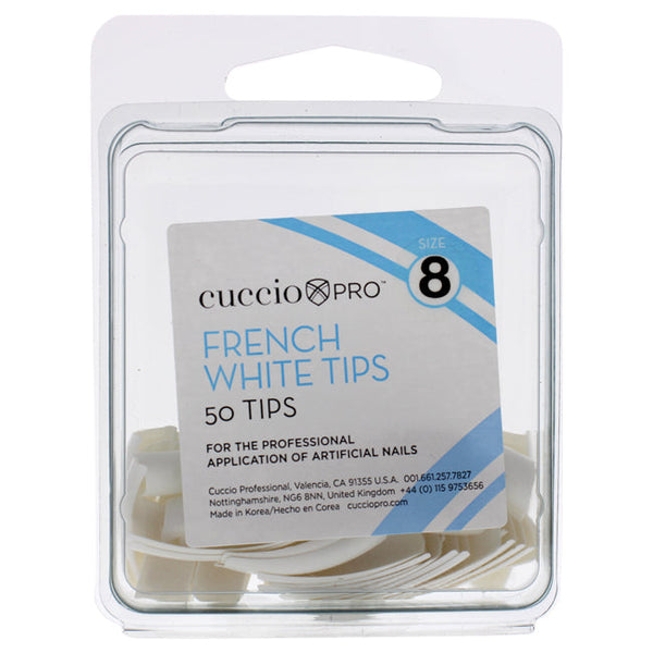 Cuccio Pro French White Tips - 8 by Cuccio Pro for Women - 50 Pc Acrylic Nails