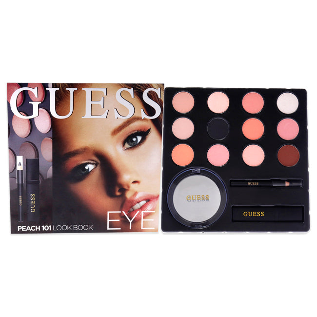 Guess Beauty Eye Lookbook - 101 Peach by Guess for Women - 3 Pc Kit 0.14oz Volumizing Black Mascara, 0.48oz Eye Shadow, 0.017oz Soft Kohl Black Eyeliner