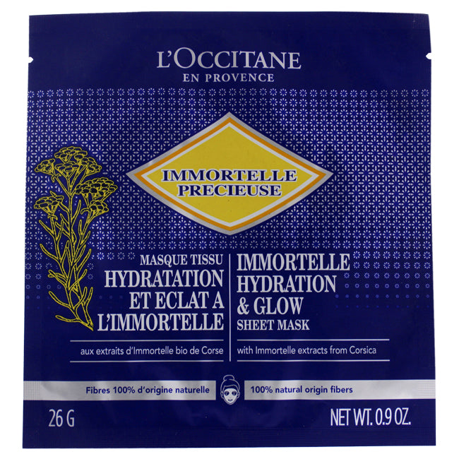 LOccitane Immortelle Hydrating and Glow Sheet Mask by LOccitane for Unisex - 1 Pc Mask