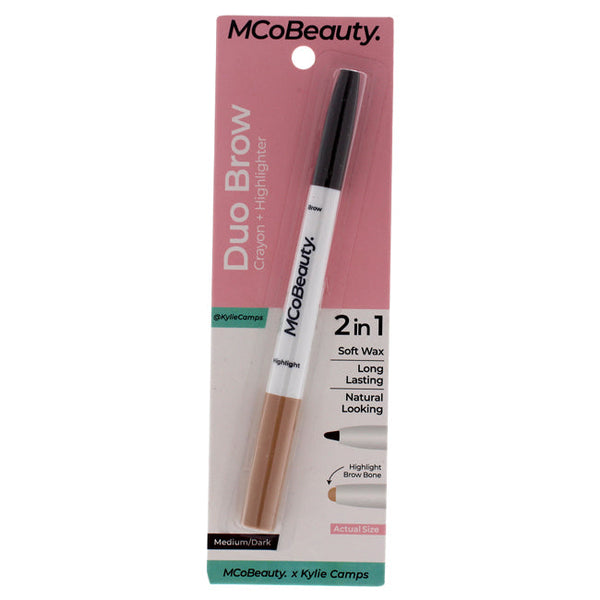 MCoBeauty Duo Brow Crayon Plus Highlighter - Dark Brown by MCoBeauty for Women - 0.02 oz Eyebrow