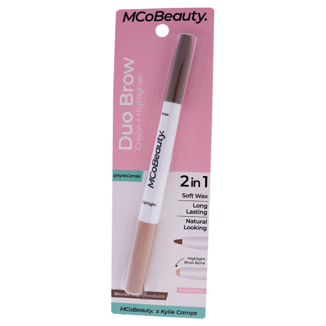 MCoBeauty Duo Brow Crayon Plus Highlighter - Blonde Light-Medium by MCoBeauty for Women - 0.025 oz Eyebrow