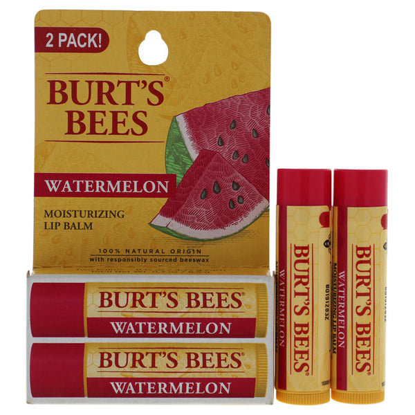 Burts Bees Watermelon Moisturizer Lip Balm Blister by Burts Bees for Unisex - 2 x 0.15 oz Lip Balm