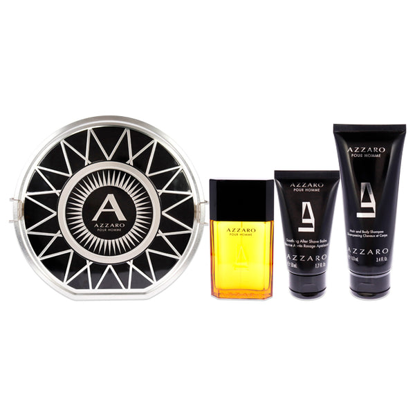 Azzaro Pour Homme by Azzaro for Men - 3 Pc Gift Set 3.4oz EDT Spray, 3.4oz Hair and Body Shampoo, 1.7oz After Shave Balm