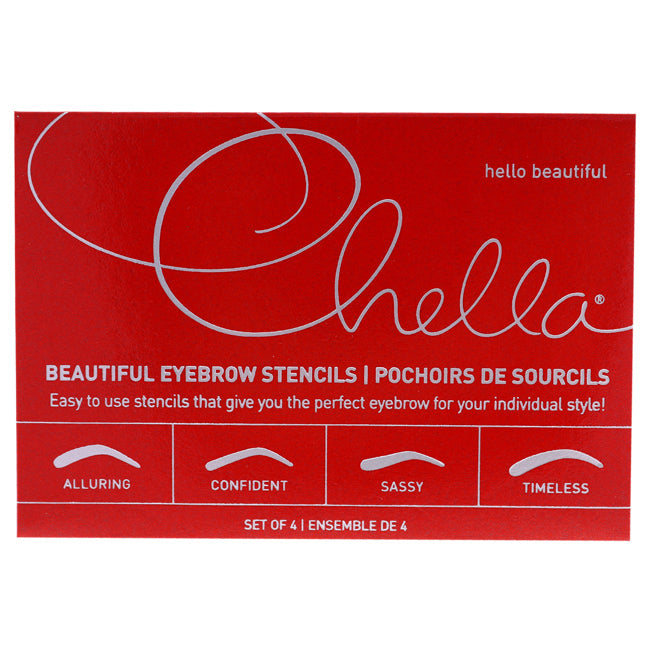 Chella Beautiful Eyebrow Stencils Set by Chella for Women - 4 Pc Eyebrow Stencils