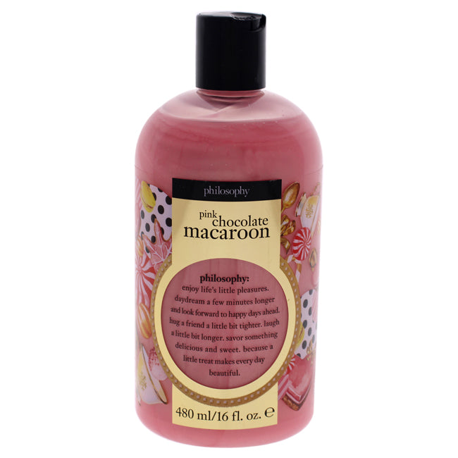 Philosophy Pink Chocolate Macaroon by Philosophy for Unisex - 16 oz Shampoo, Shower Gel & Bubble Bath