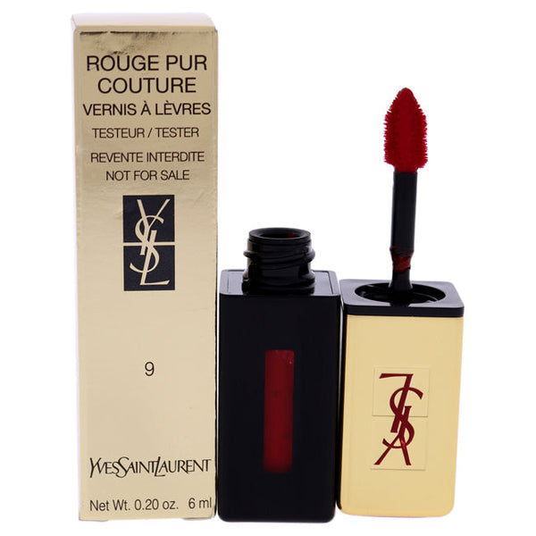 Yves Saint Laurent Rouge Pur Couture Vernis A Levres Glossy Stain - 9 Rouge Laque by Yves Saint Laurent for Women - 0.2 oz Lip Gloss (Tester)