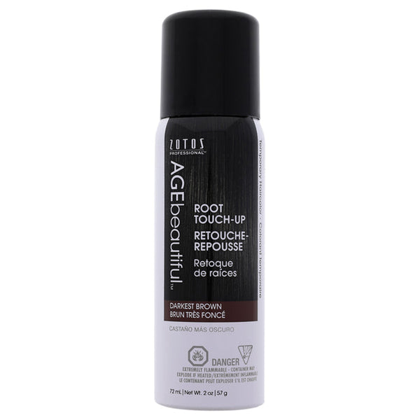 AGEbeautiful Root Touch Up Temporary Haircolor Spray - Darkest Brown by AGEbeautiful for Unisex - 2 oz Hair Color