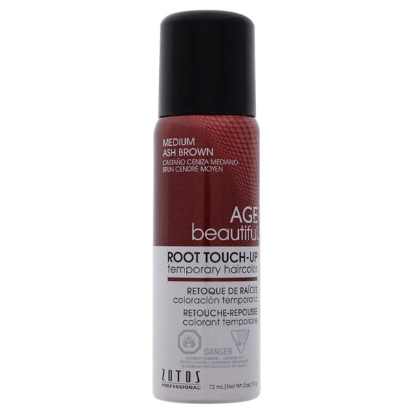 AGEbeautiful Root Touch Up Temporary Haircolor Spray - Medium Aish Brown by AGEbeautiful for Unisex - 2 oz Hair Color