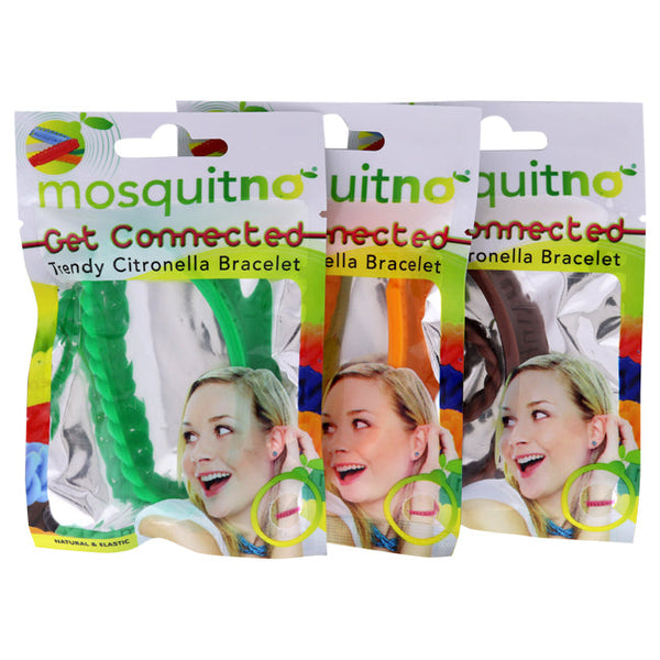 Mosquitno Get Connected Citronella Bracelet Set by Mosquitno for Unisex - 3 Pc Bracelet Brown, Green, Orange