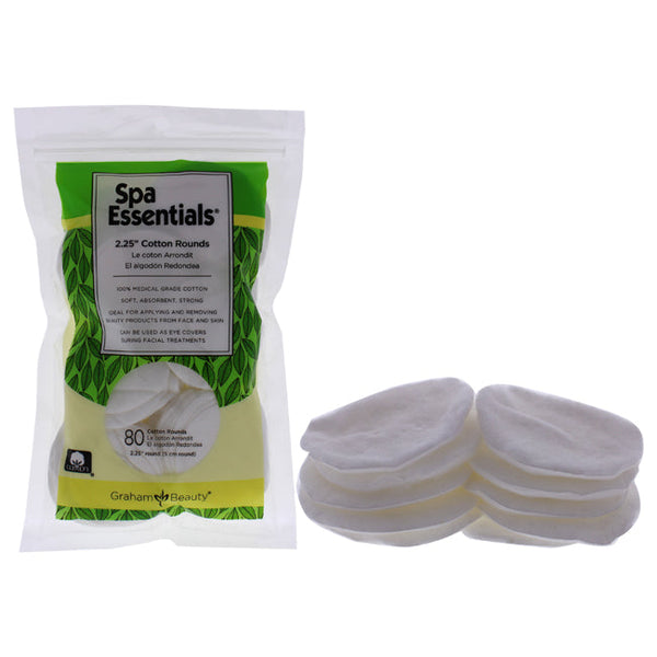 Spa Essentials Cotton Rounds - 2.25 by Spa Essentials for Women - 80 Count Cotton Pads
