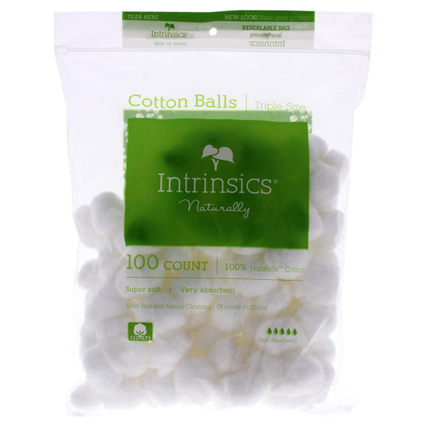 Intrinsics Triple-Sized Organic Cotton Balls by Intrinsics for Unisex - 100 Pc Cotton